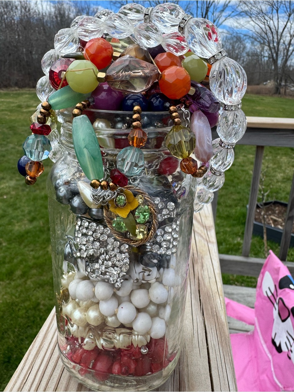Beaded Craft Jewelry Jar